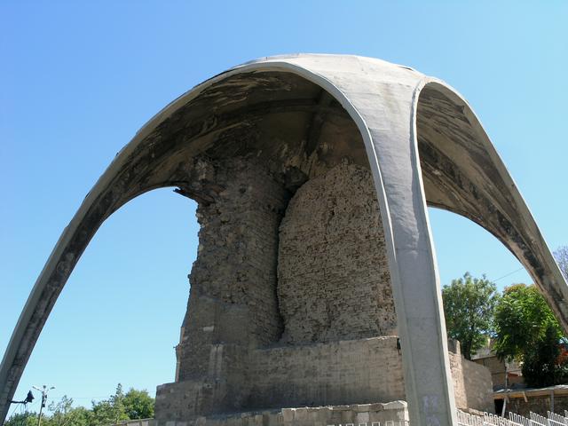 Seljuk ruins protected by a modern roof construction in Konya