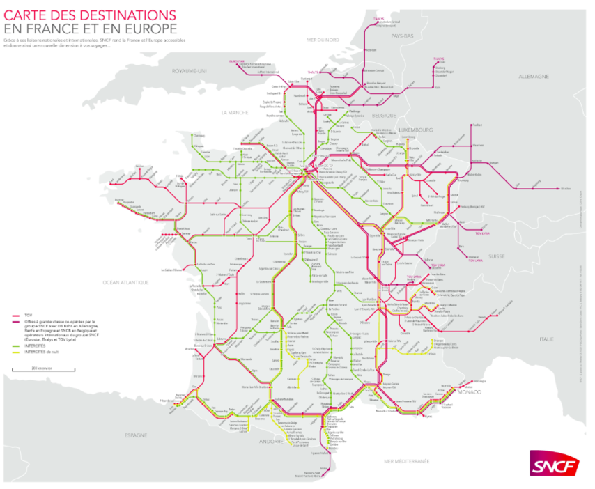 SNCF route map