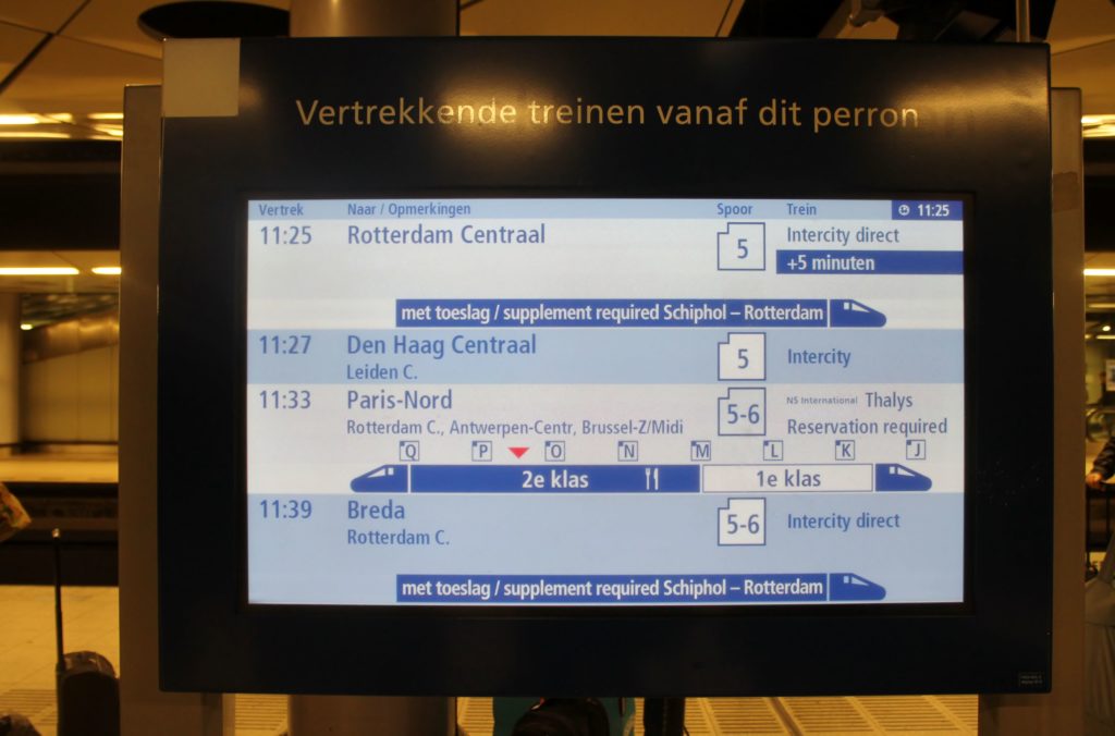 amsterdam central station platform display