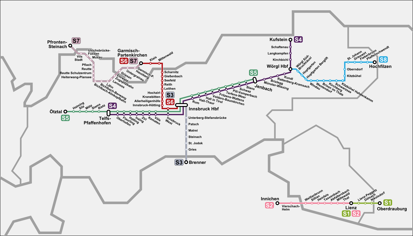 Innsbruck S Bahn Tirol Network 