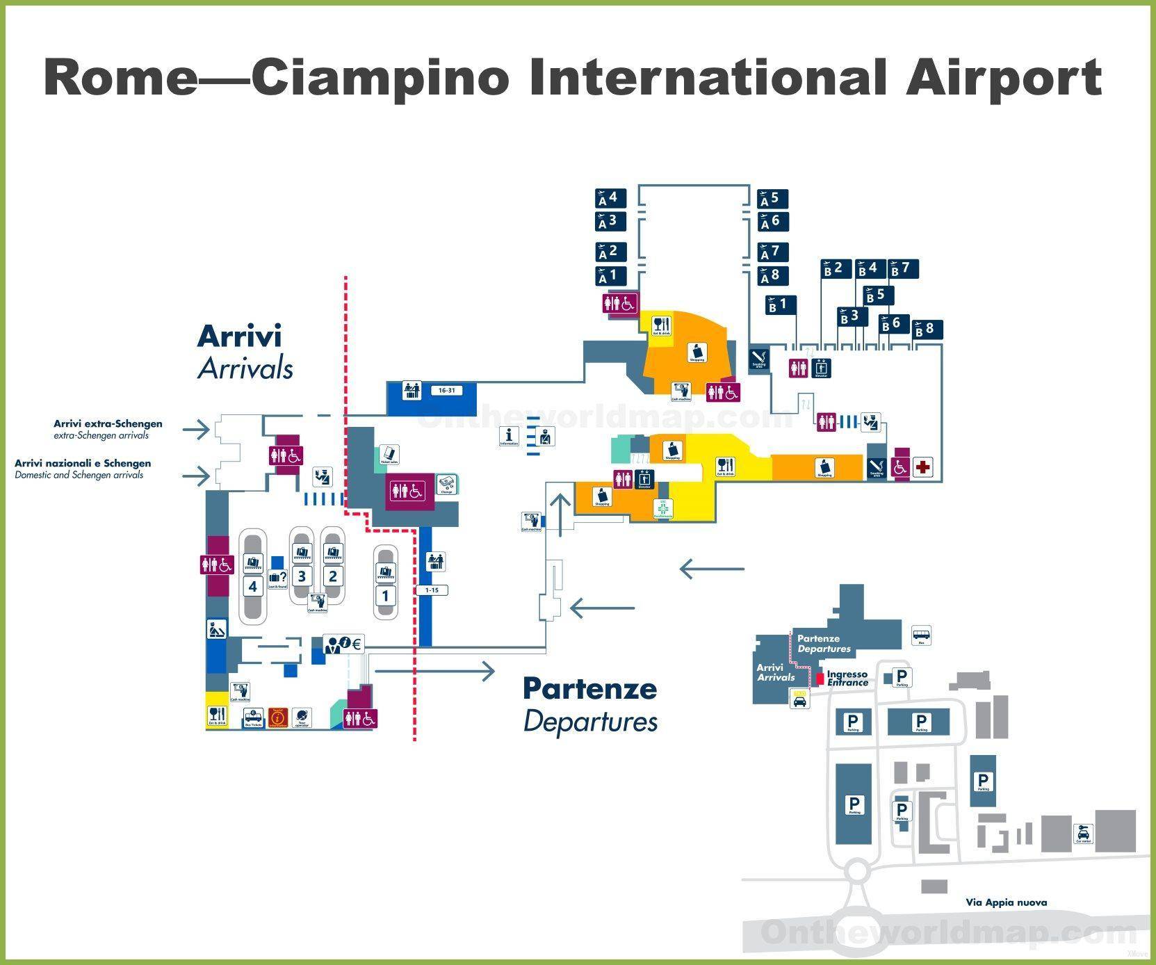 Rome Ciampino Airport Map  Hq