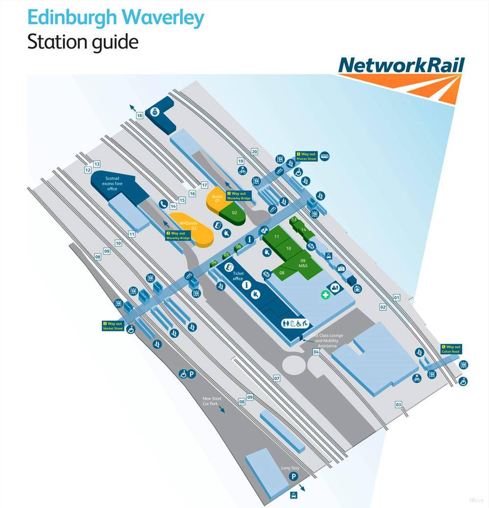 エディンバラウェイバリー駅 メインステーション チケット 地図 出発到着情報 ガイド 路線 G2railグローバル陸上輸送予約