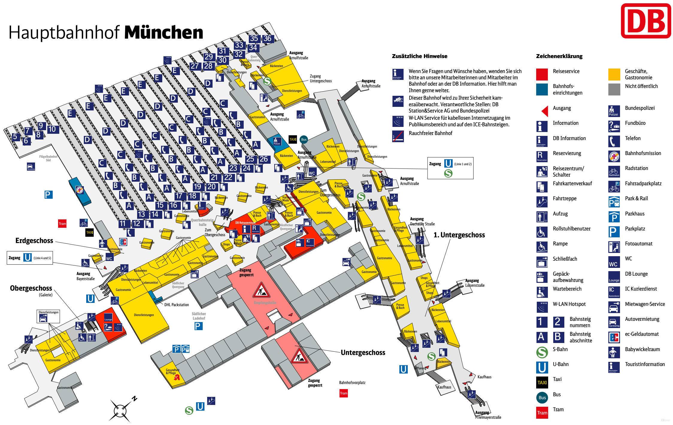 慕尼黑中央火车站：车票、介绍、站内地图、实时出发到达、路线 | G2Rail