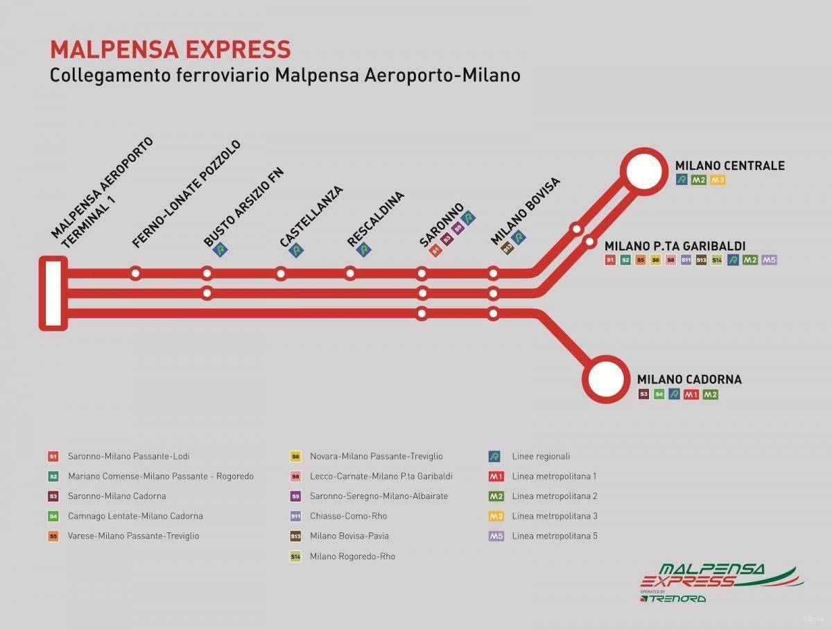 Malpensa Airport Map Train Station Route  Hq